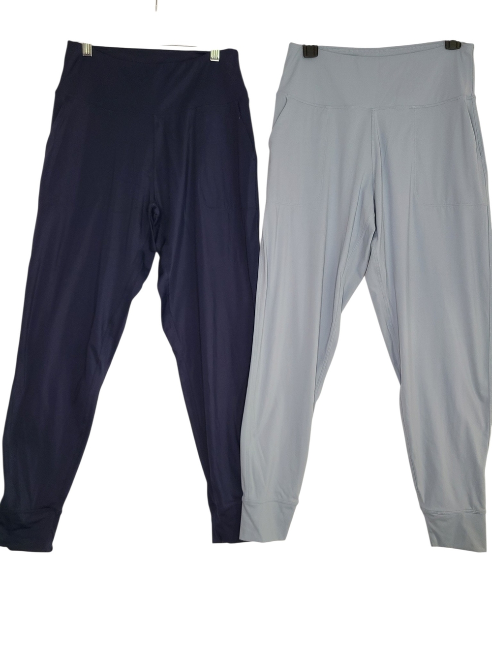 High Rise Pocket Jogger Pants Navy Blue Light Gray Lot of 2 Size M Activewear